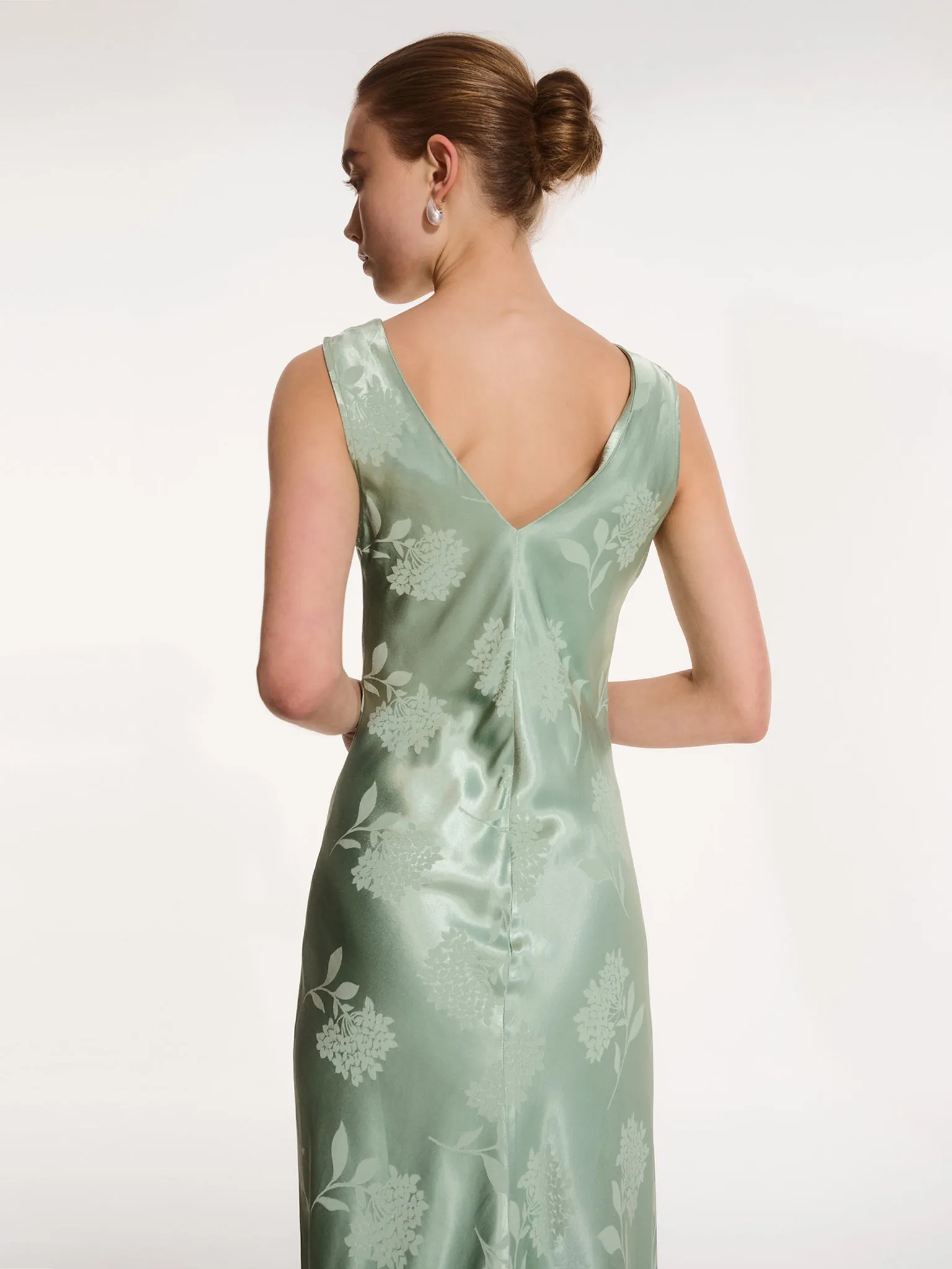 Iris Jacquard Dress in Sage