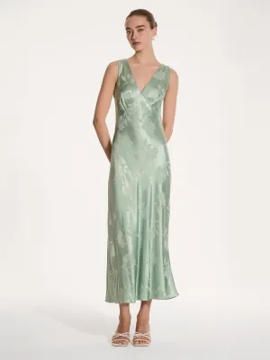 Iris Jacquard Dress in Sage