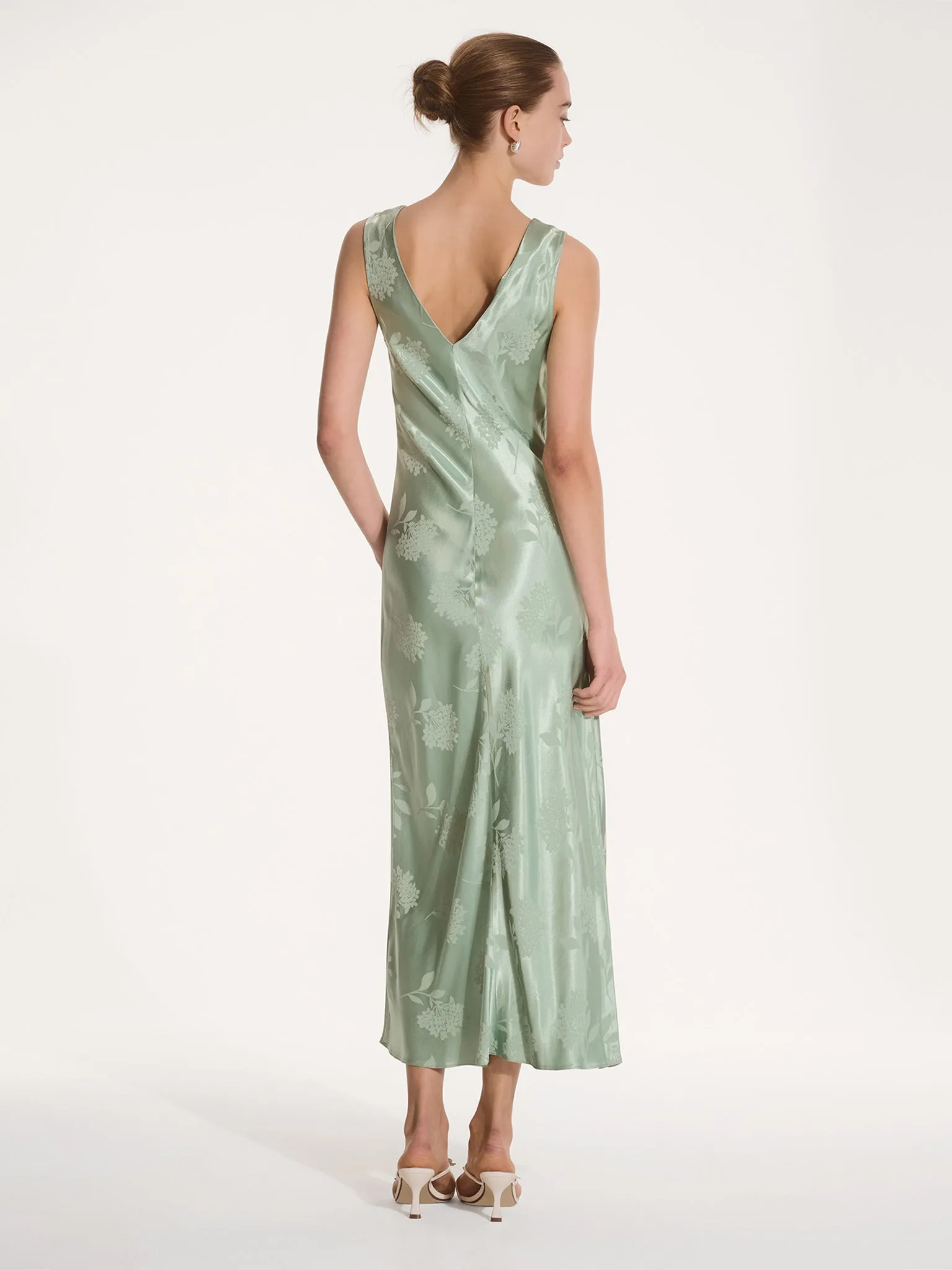 Iris Jacquard Dress in Sage