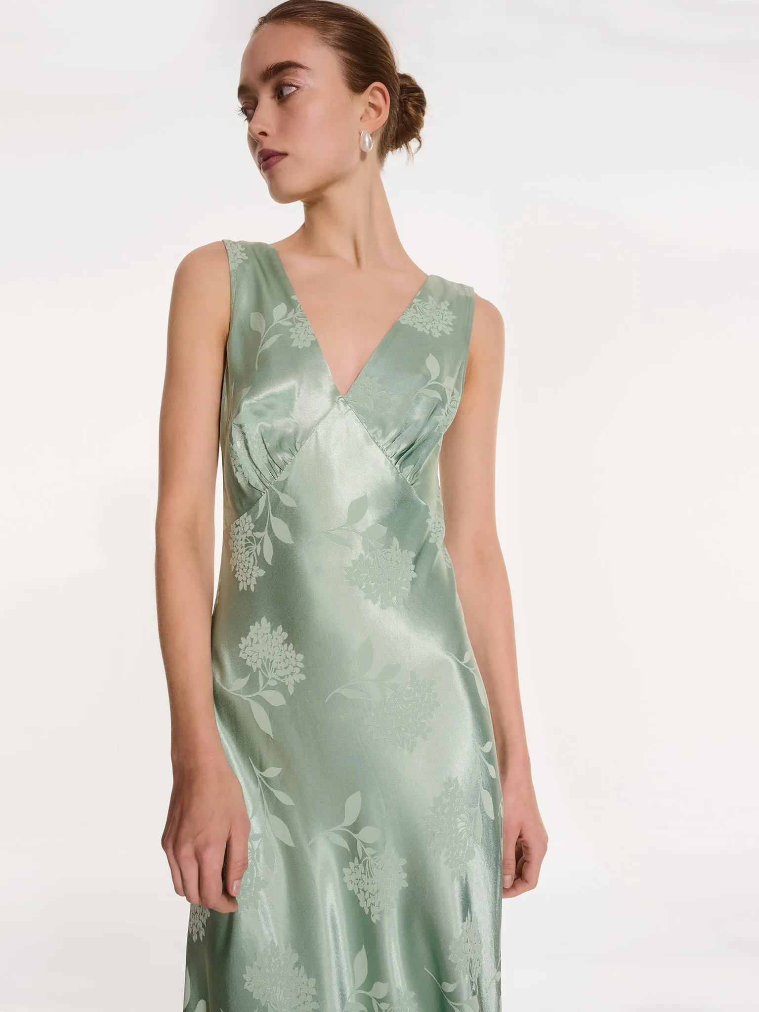 Iris Jacquard Dress in Sage