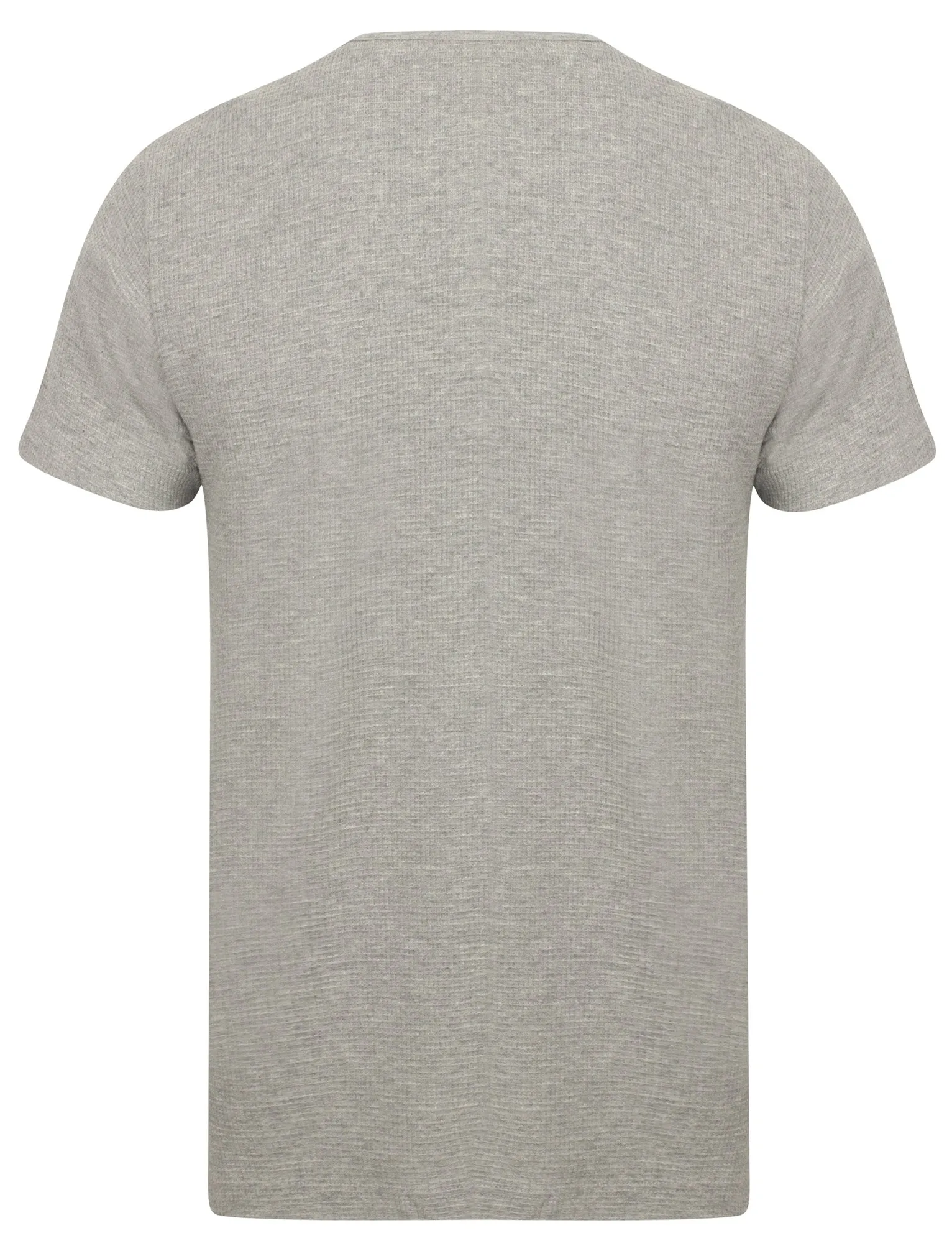 Lendal Textured Henley T-Shirt In Light Grey Marl - Dissident