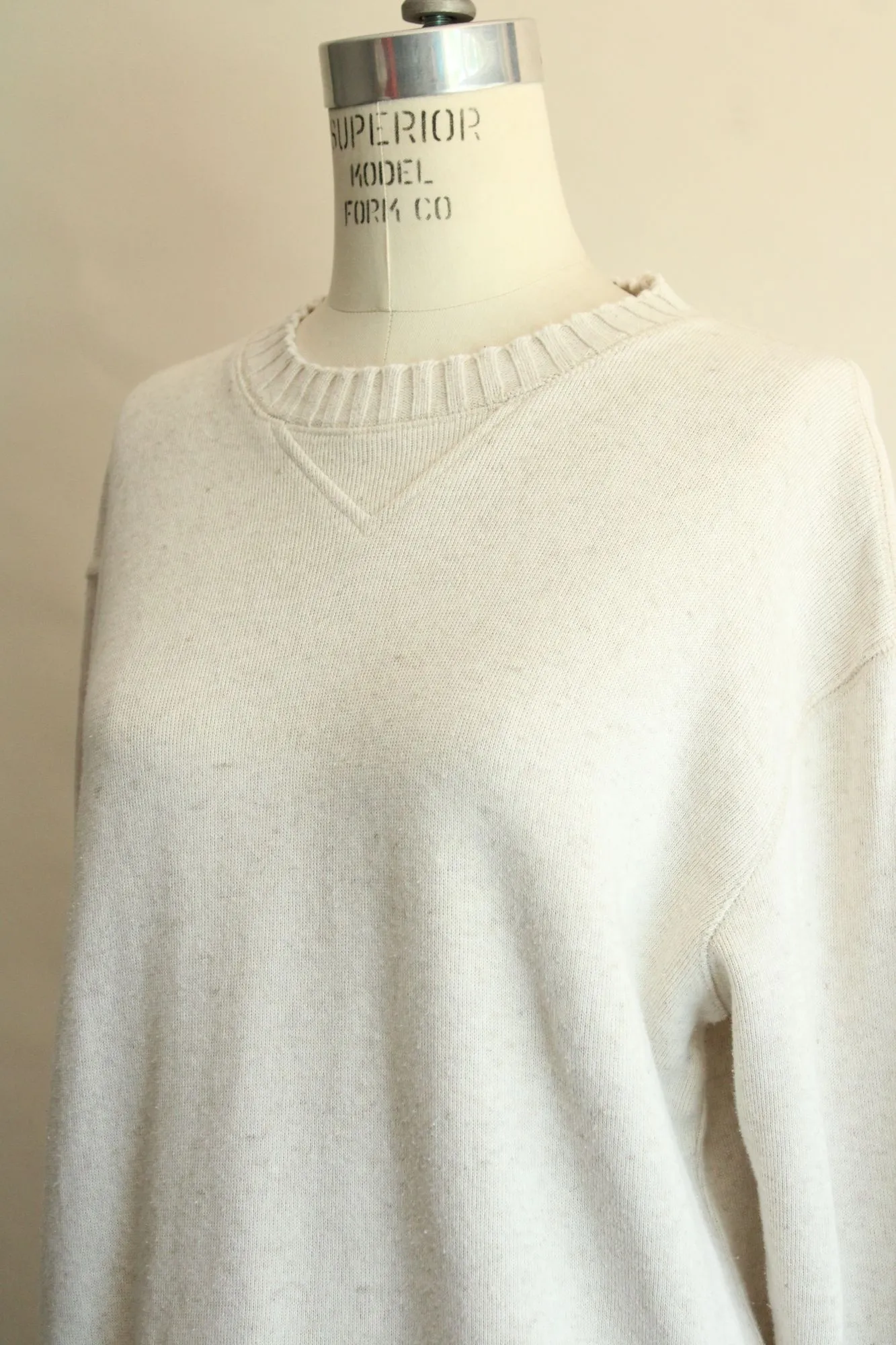 Liz Claiborne Womens Sweater, Size Small Cream Cotton Linen, Lizwear