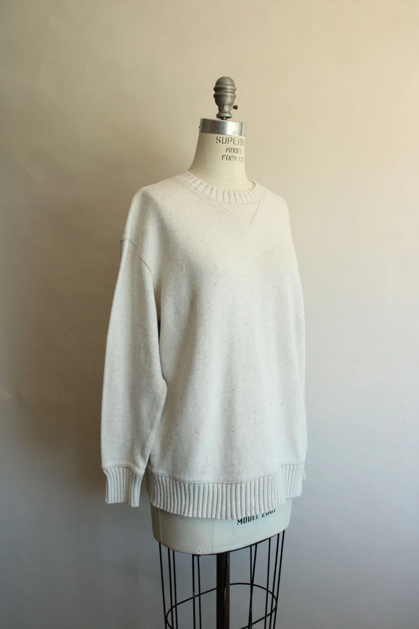 Liz Claiborne Womens Sweater, Size Small Cream Cotton Linen, Lizwear