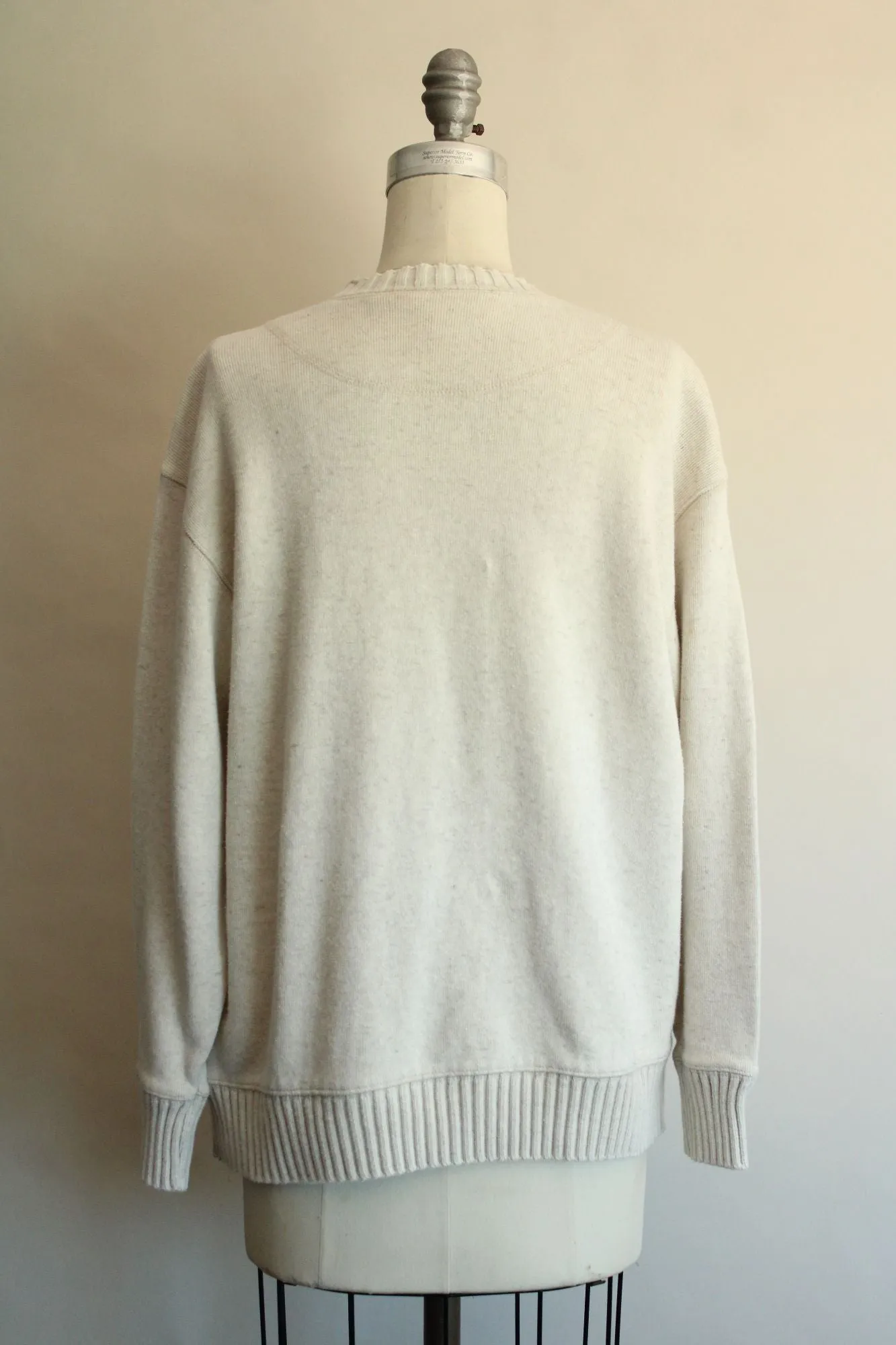 Liz Claiborne Womens Sweater, Size Small Cream Cotton Linen, Lizwear