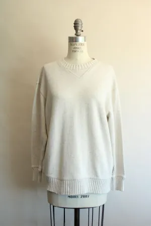 Liz Claiborne Womens Sweater, Size Small Cream Cotton Linen, Lizwear