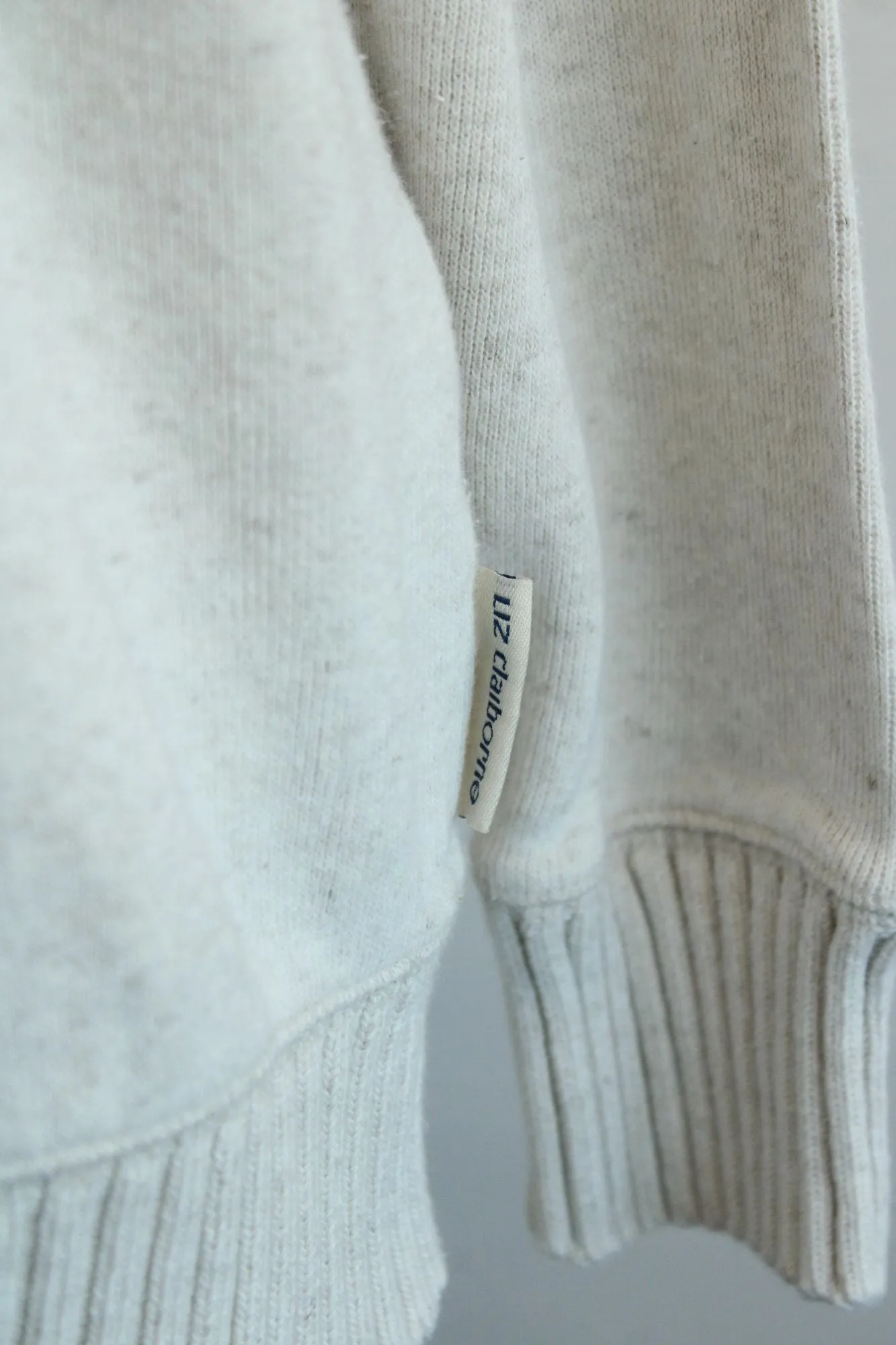 Liz Claiborne Womens Sweater, Size Small Cream Cotton Linen, Lizwear