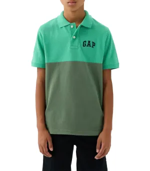 Logo Colorblock Pique Polo Shirt - Bright Meadow
