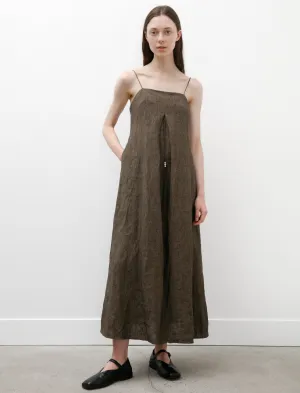 Long Slip Dress Walnut Linen