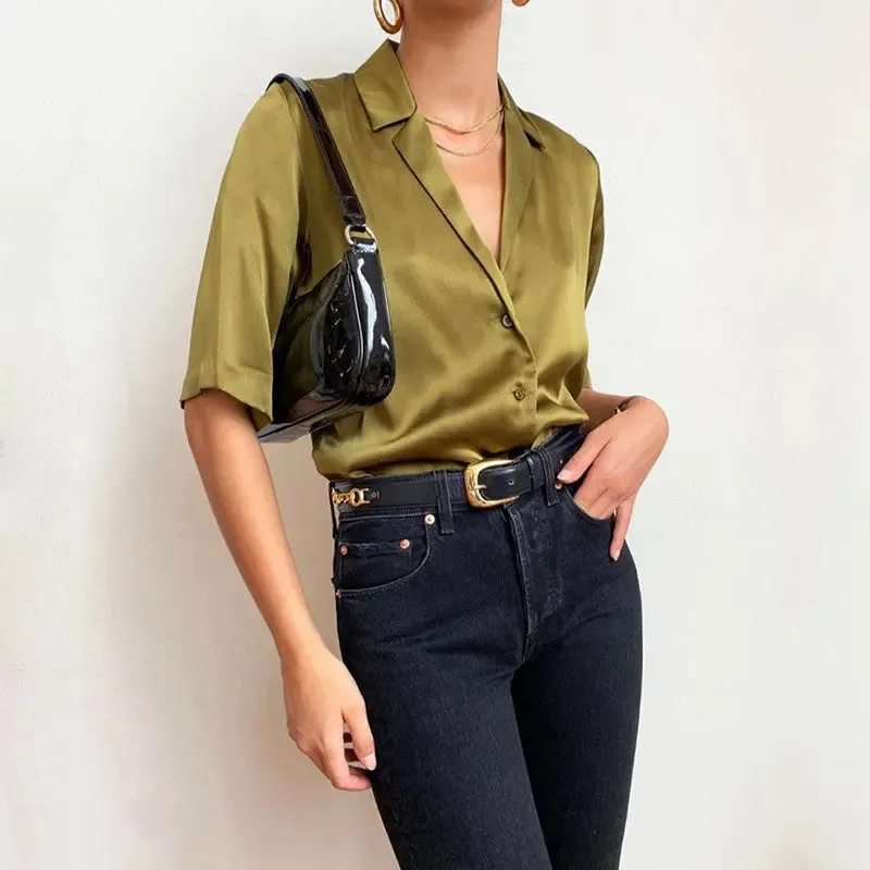 Luxurious Silk Satin Shirt
