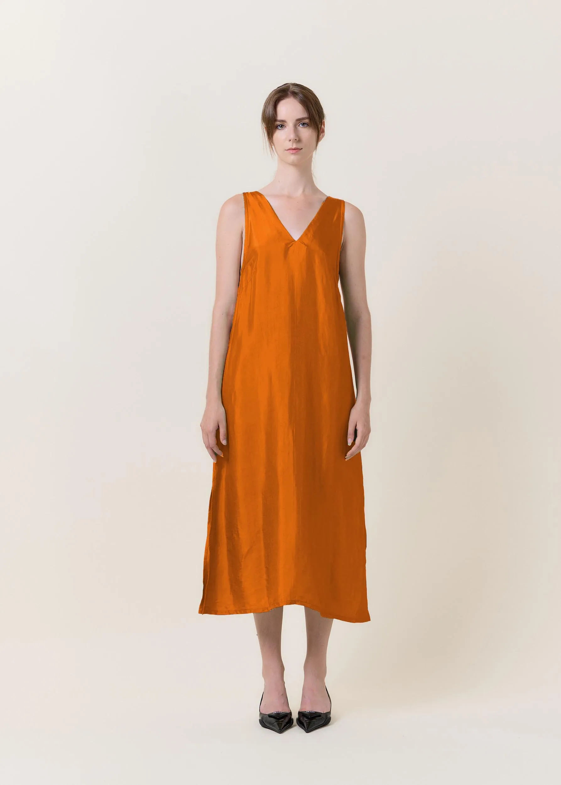 Magenta Silk Slip Dress