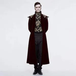 Men's Goth Jacquard Dovetail overcoat Red