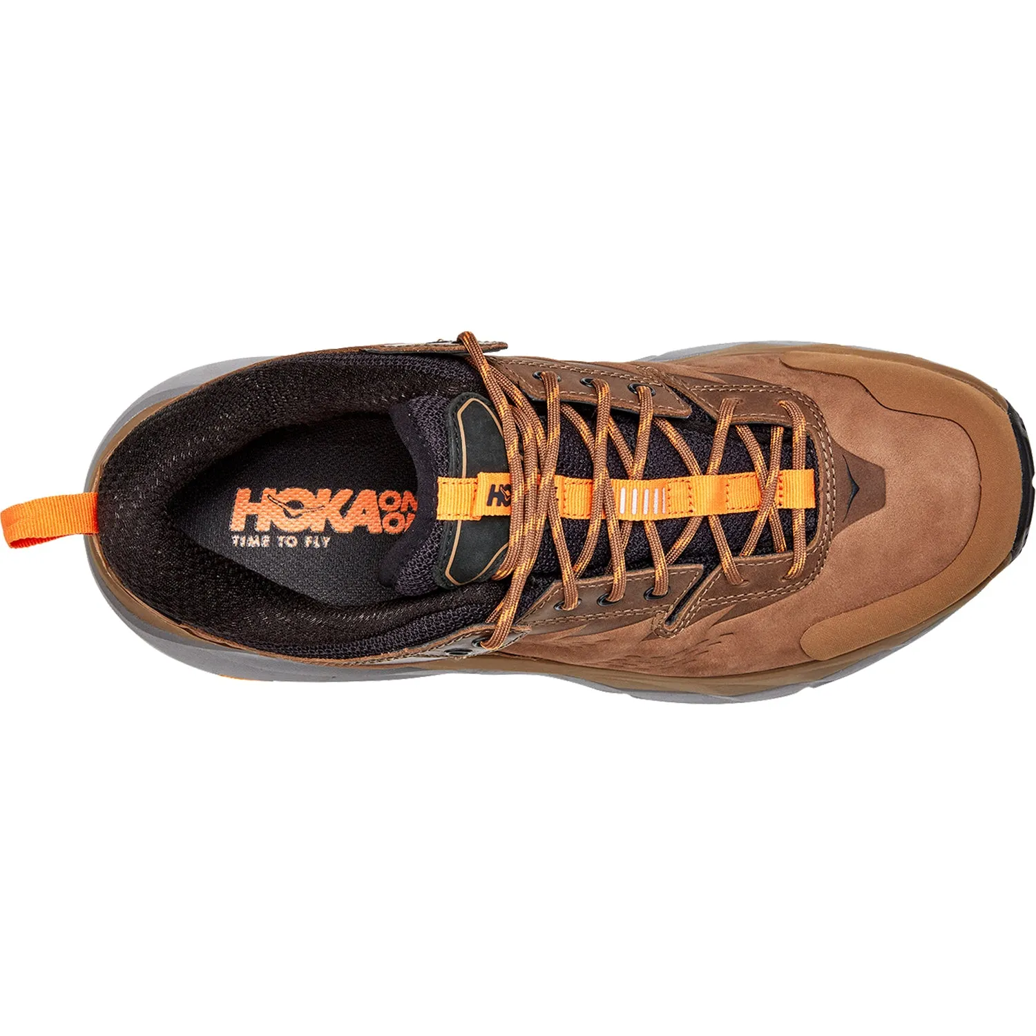 Men's Hoka Kaha Low GTX Otter/Persimmon Orange Nubuck