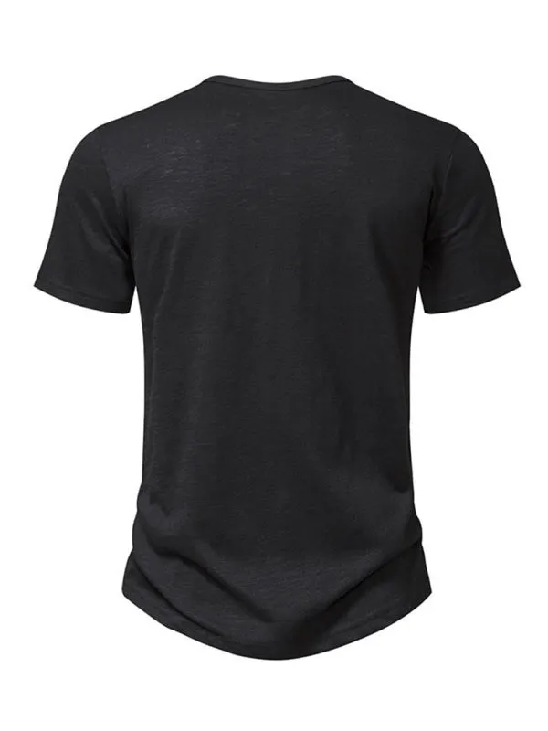 Men's Short Sleeve Solid Henley T-Shirt