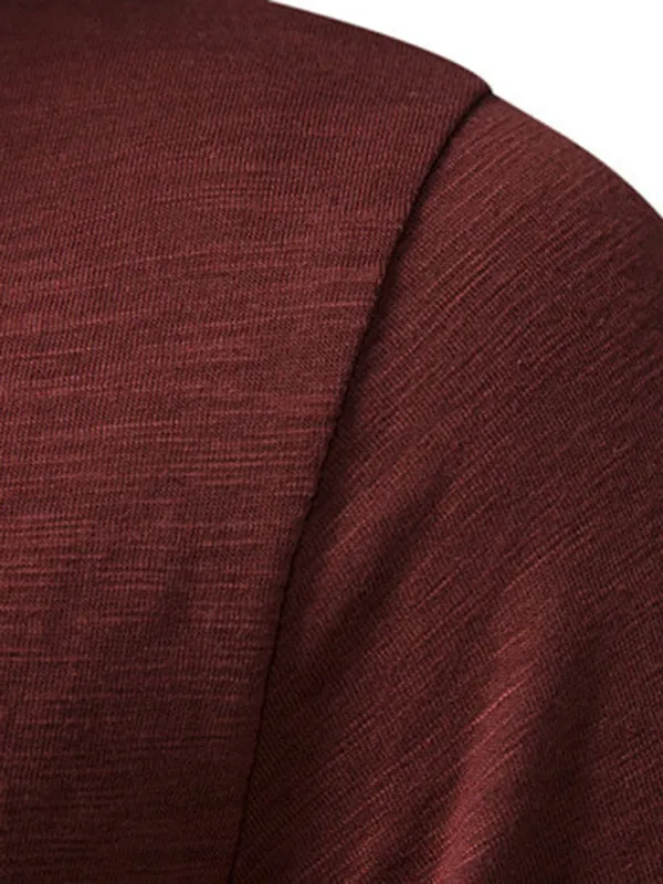 Men's Short Sleeve Solid Henley T-Shirt