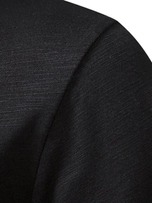 Men's Short Sleeve Solid Henley T-Shirt