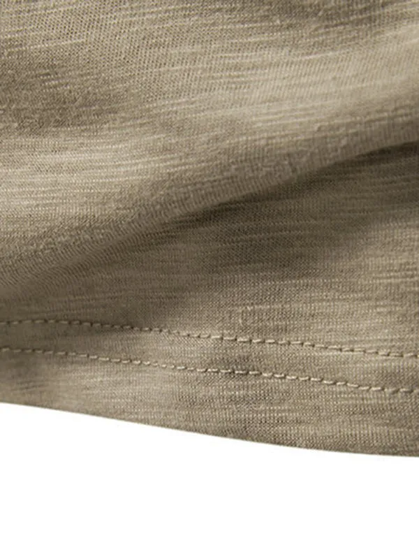 Men's Short Sleeve Solid Henley T-Shirt