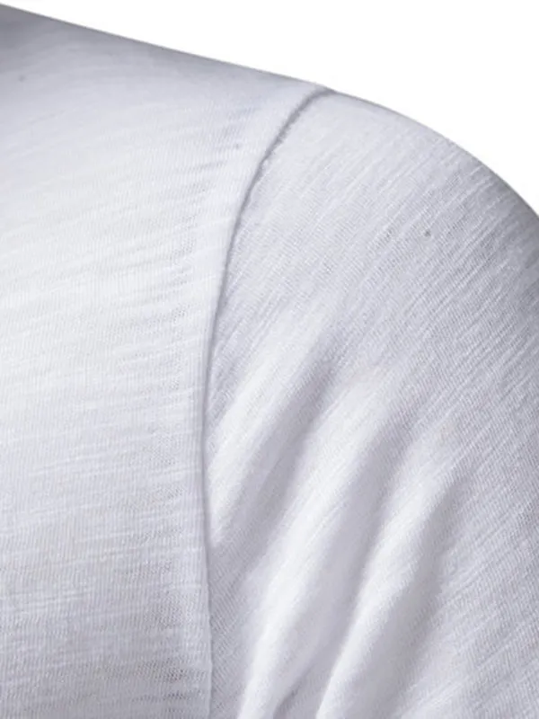 Men's Short Sleeve Solid Henley T-Shirt