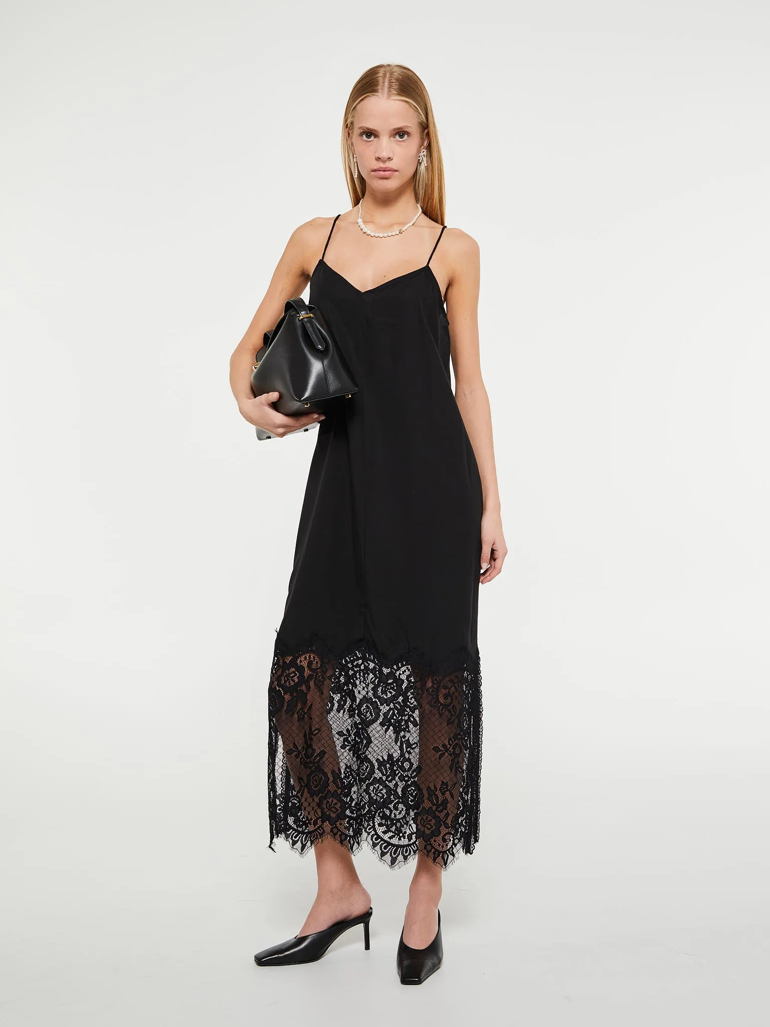 Merci Slip Dress in Black