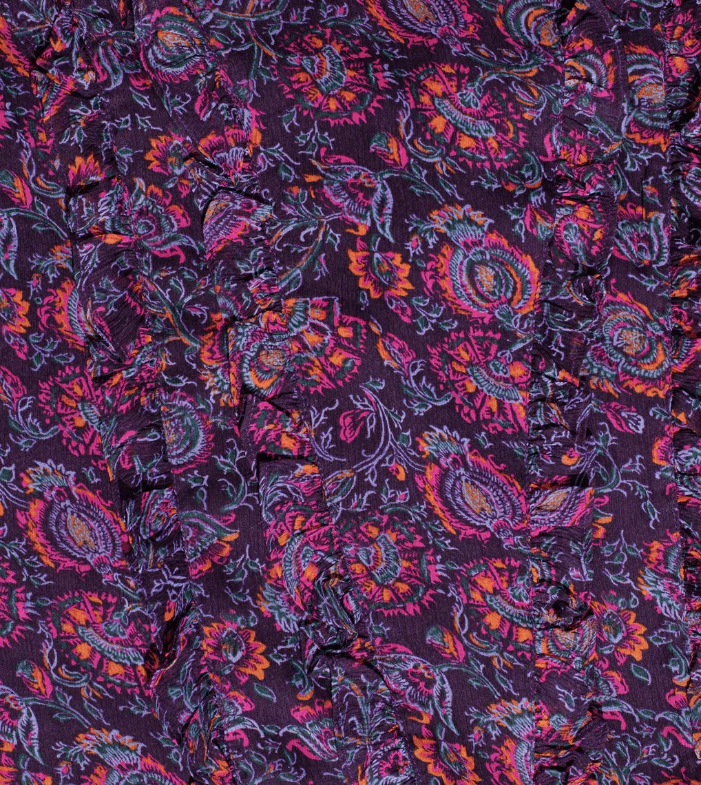Milana Ankle Dress - Bordeaux Floral