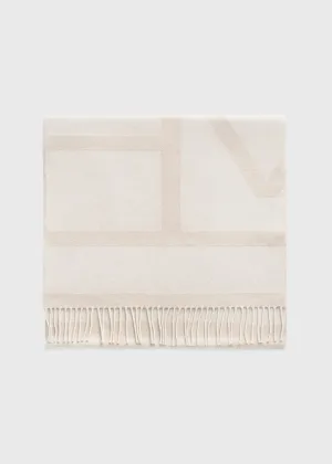 Monogram jacquard wool scarf bone