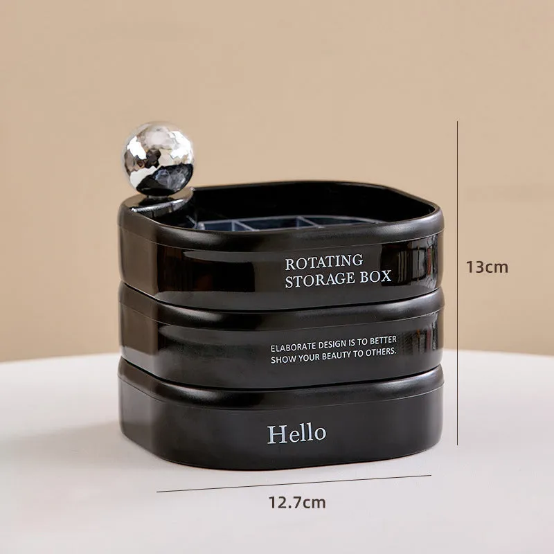 MULTI-LAYER ROTATABLE JEWELRY STORAGE BOX