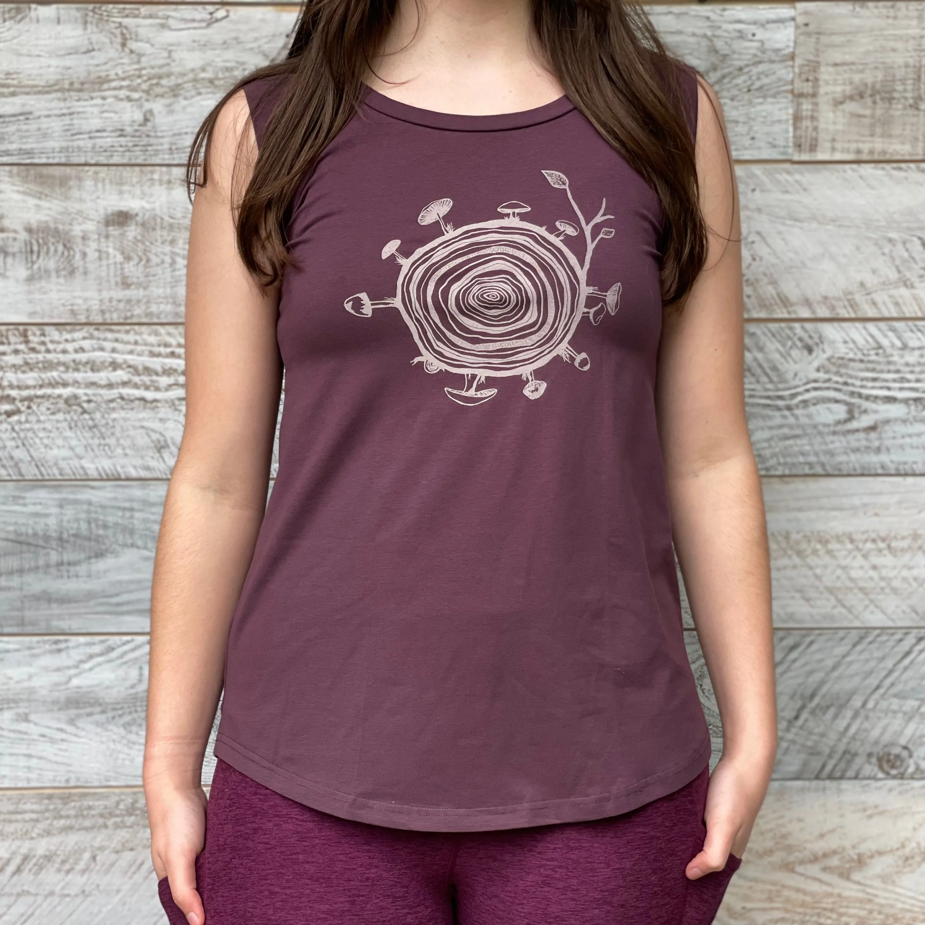 Mushroom 🍄 Stump - Women’s Organic Cotton Cap Sleeve Tank Top