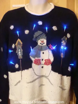 Need to Buy Christmas Sweaters? 80s Light Up Sweater Pullover Snowman
