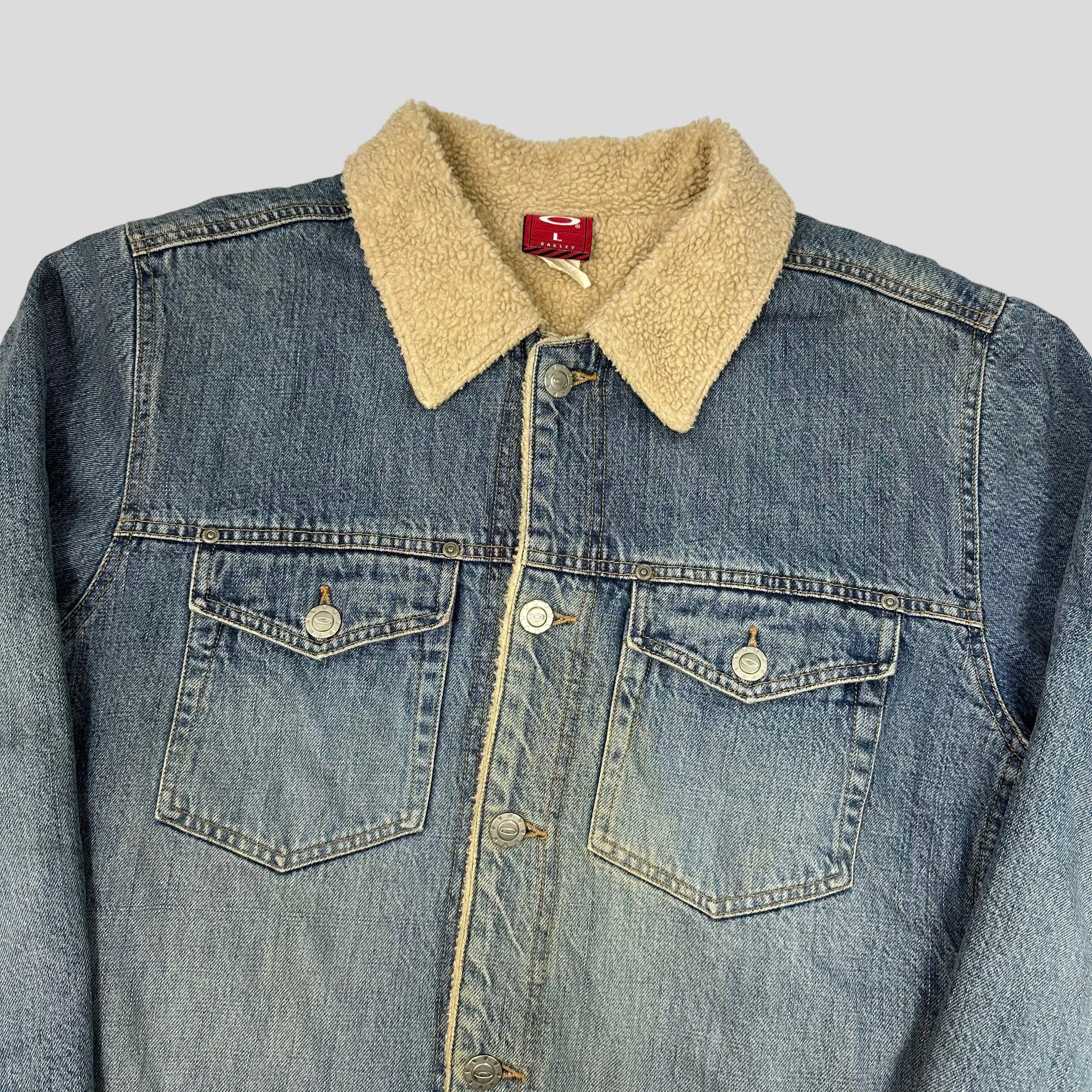 Oakley 00’s Sherpa Lined Denim Jacket - XL