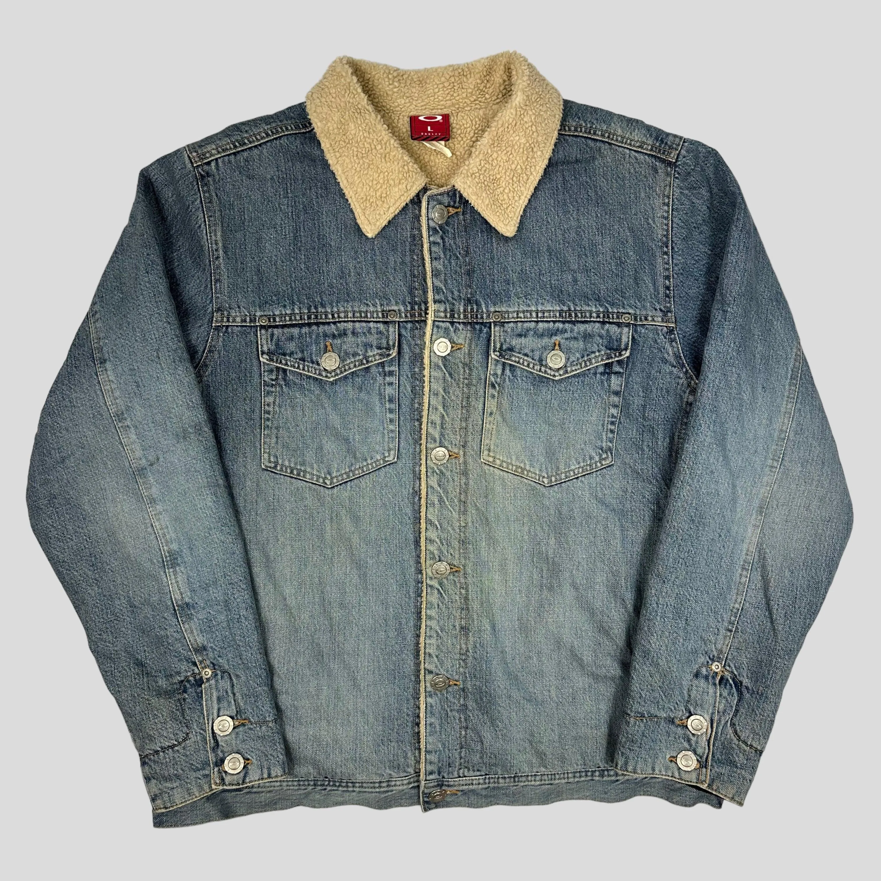 Oakley 00’s Sherpa Lined Denim Jacket - XL