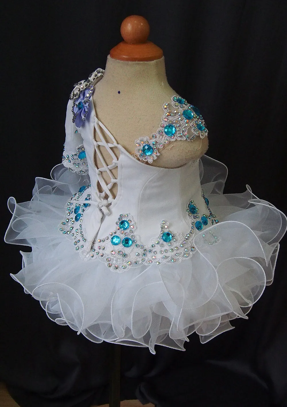 One Shoulder Baby Miss/Infant/toddler/baby/children/kids Girl's Pageant Dress G088