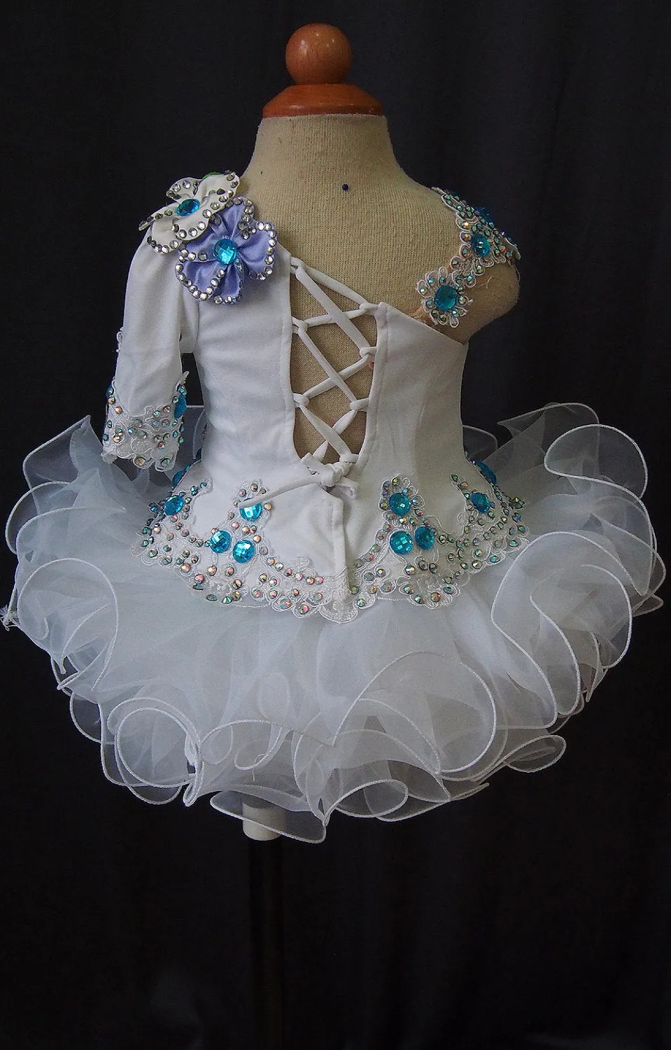One Shoulder Baby Miss/Infant/toddler/baby/children/kids Girl's Pageant Dress G088