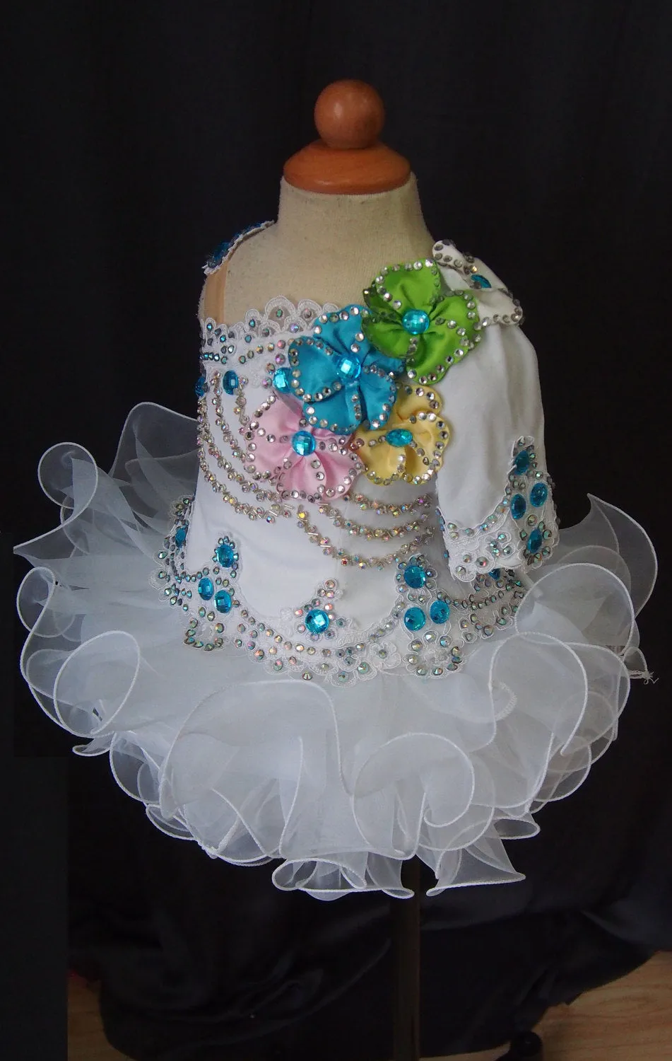 One Shoulder Baby Miss/Infant/toddler/baby/children/kids Girl's Pageant Dress G088