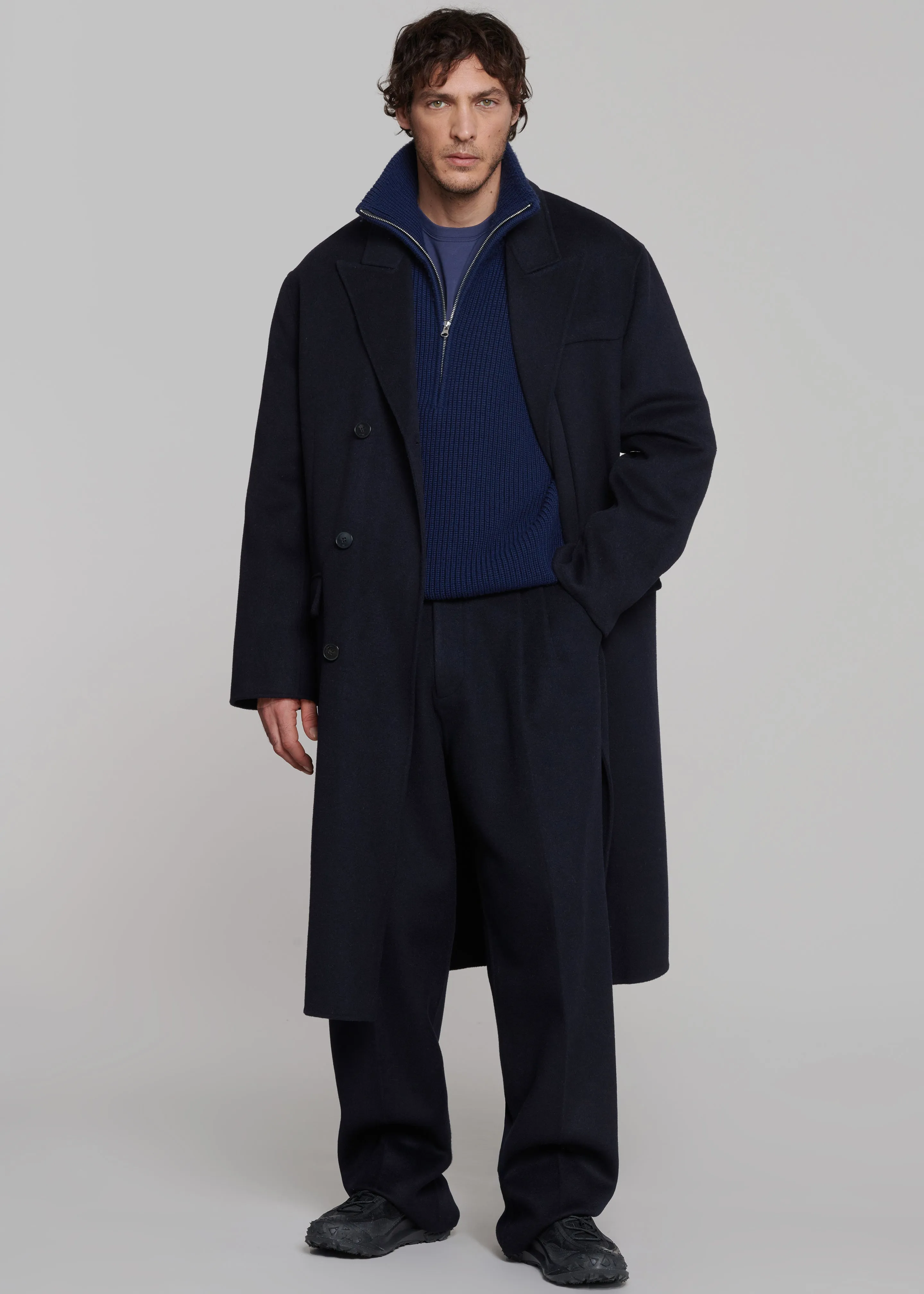 Paxton Wool Coat - Dark Navy