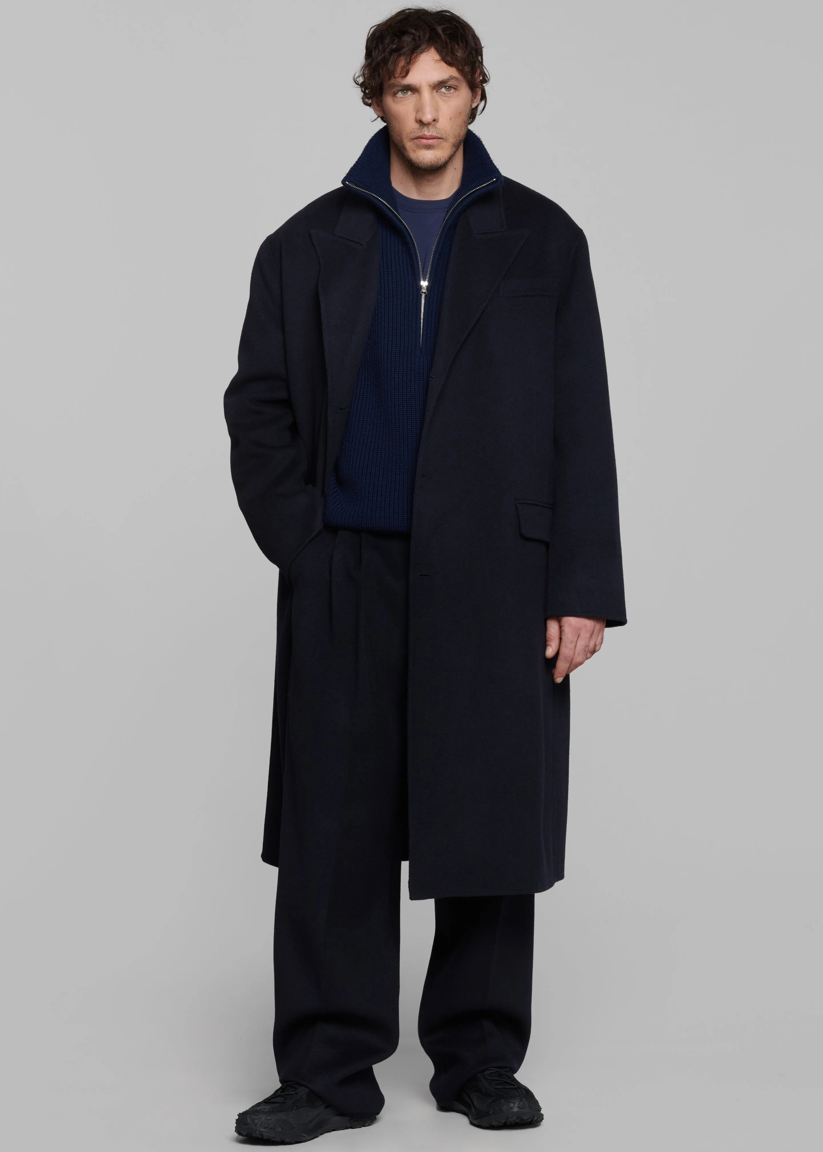 Paxton Wool Coat - Dark Navy