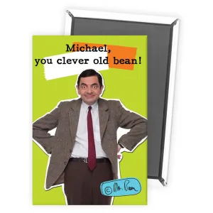 Personalised Clever Old Bean Magnet