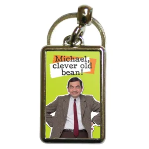 Personalised Clever Old Bean Metal Keyring