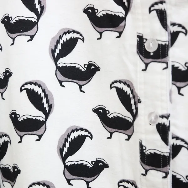 Plus Size Whimsical Skunk Flannel Henley Night Shirt