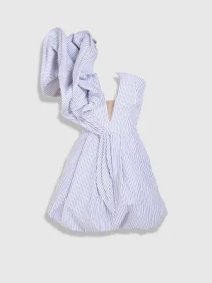 RAQUEL OROZCO Barbara Dress - White with Black stripes