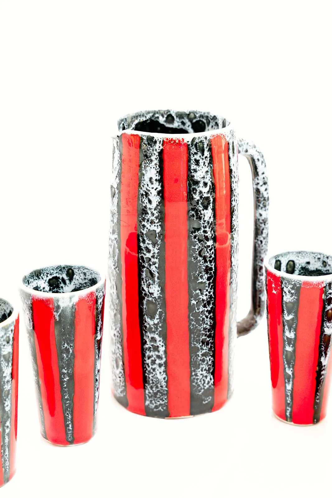 Red and Black Vallauris Fruit Juice Service Set