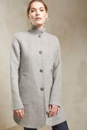 Satis Coat Baby Alpaca & Wool Color Griggio & Ecru