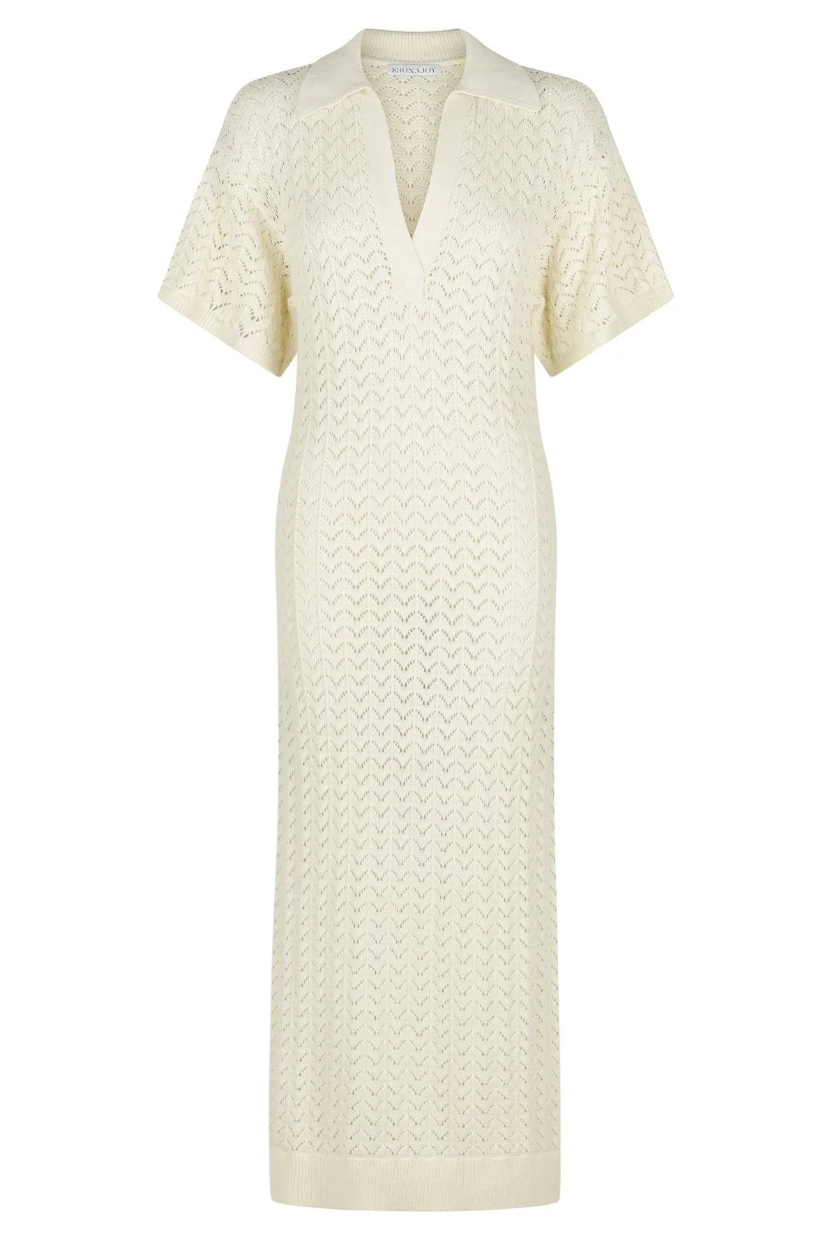 Shona Joy Mikala Polo Midi Dress in Coconut