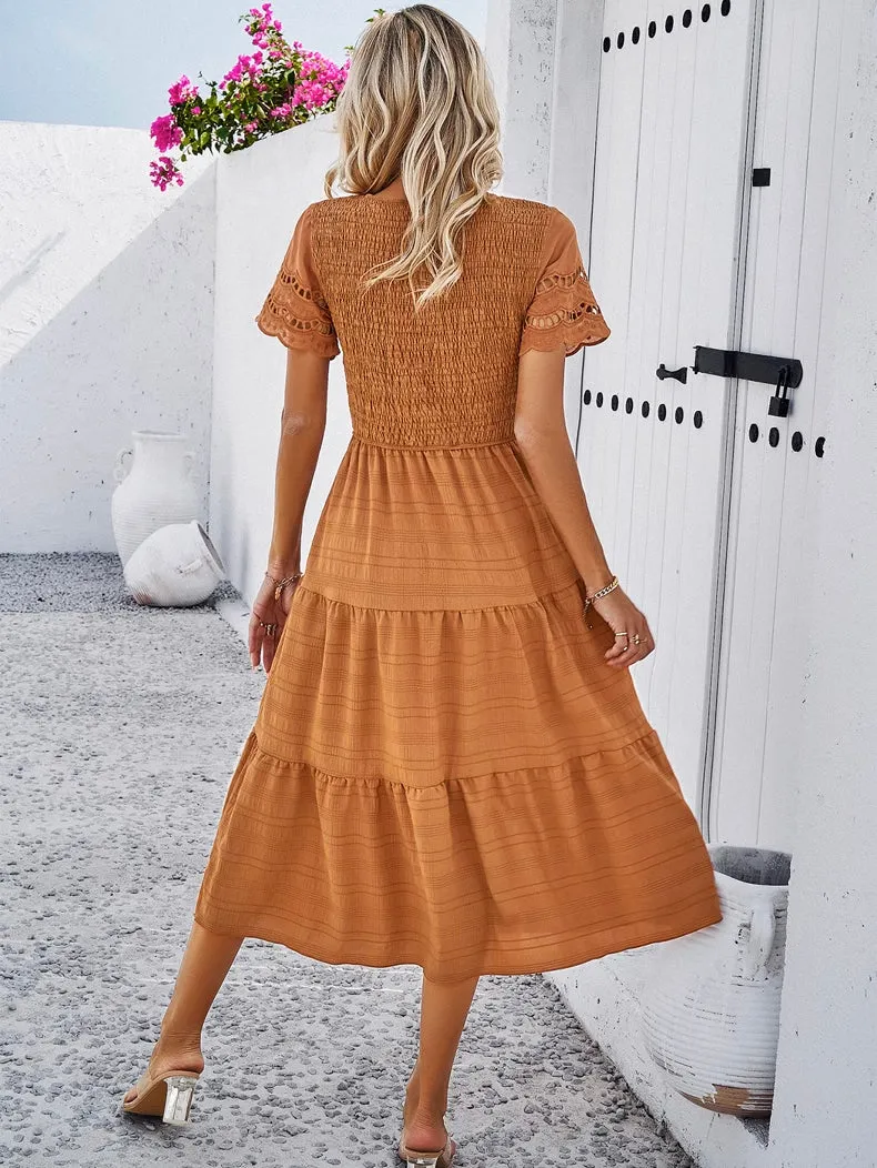 Spring Elegance Pleated Dress