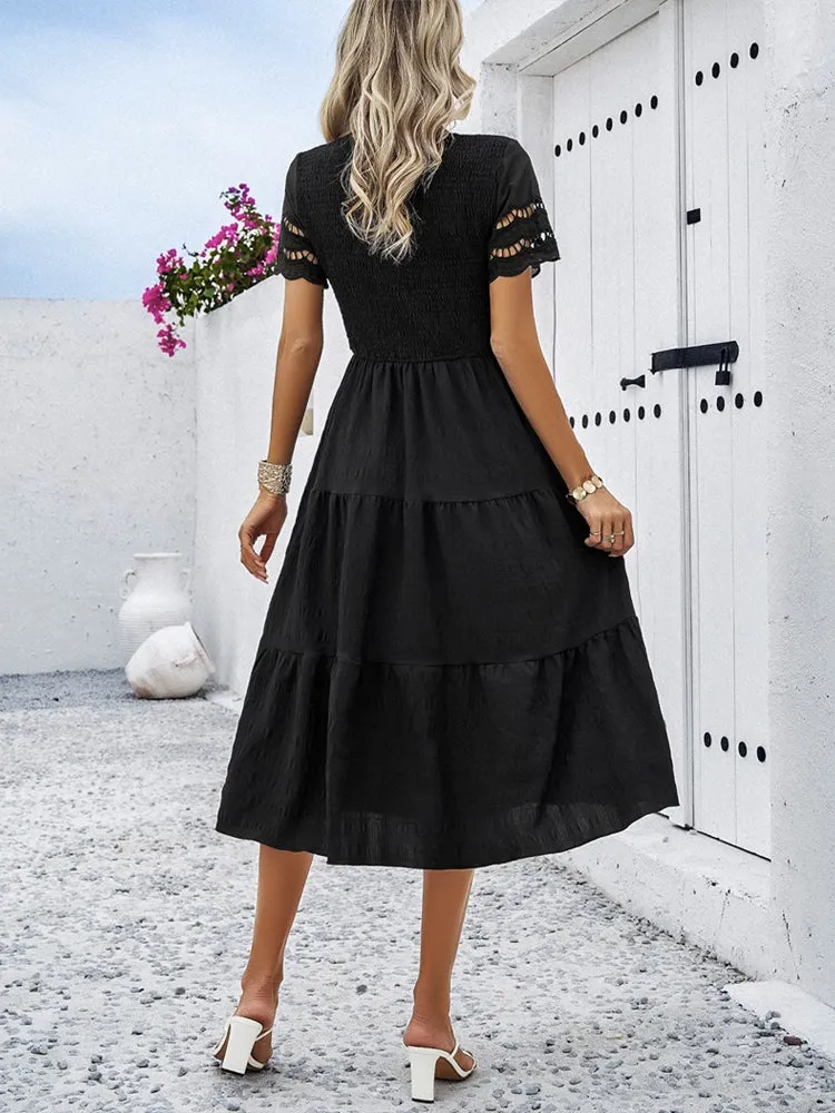 Spring Elegance Pleated Dress