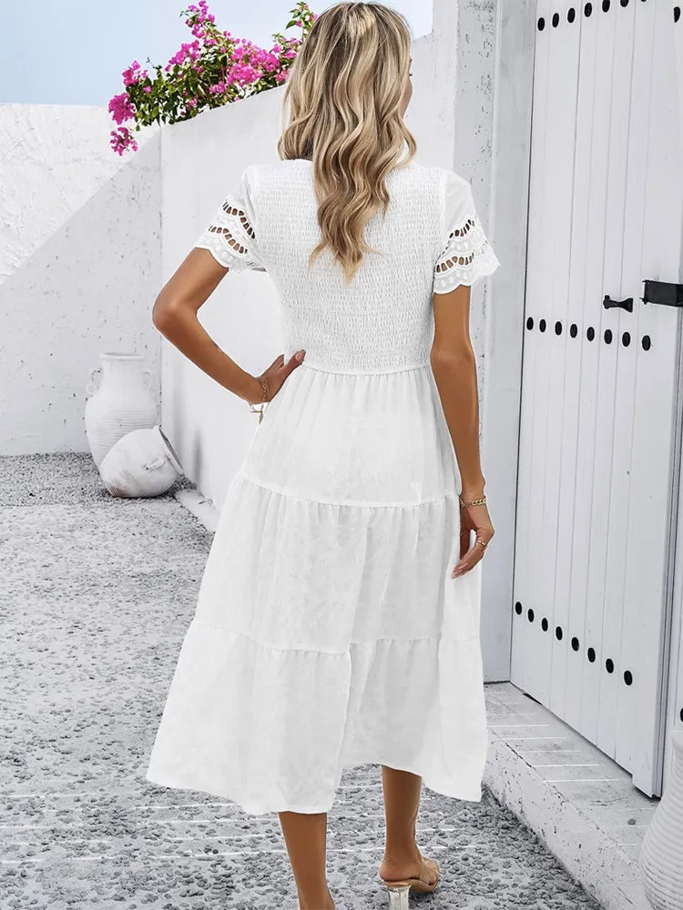 Spring Elegance Pleated Dress