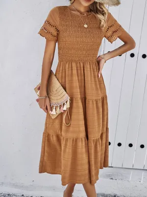 Spring Elegance Pleated Dress