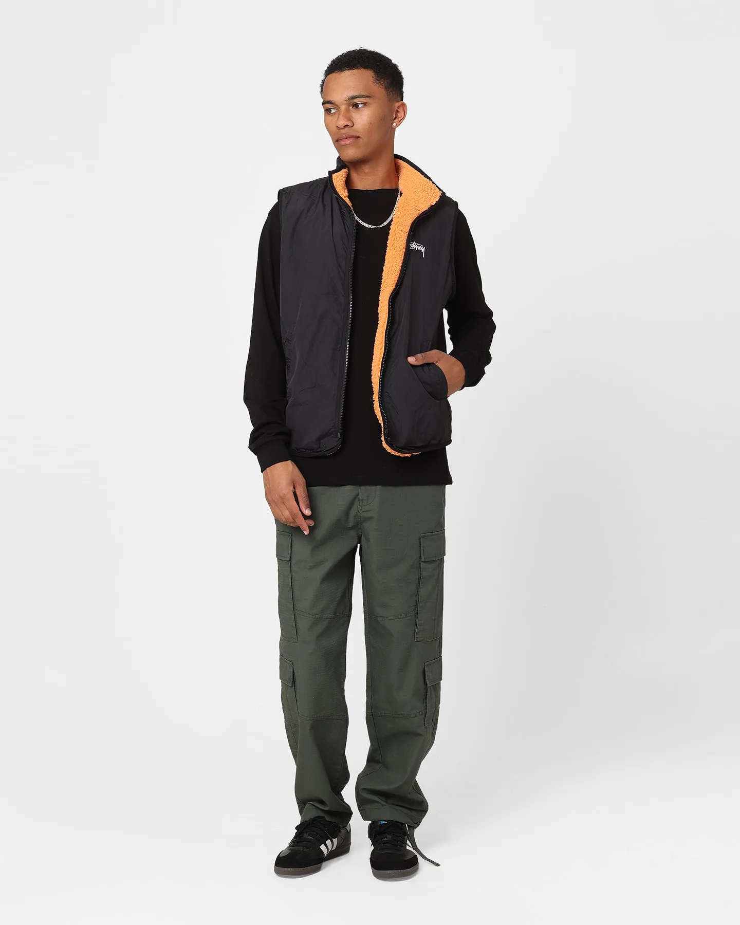 Stussy Reversible Stock Sherpa Jacket Orange