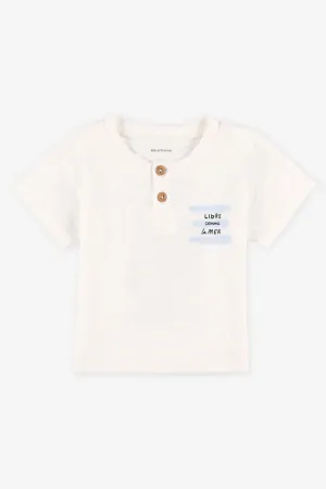 T-shirt col henley coton, 2T-3T - Bébé garçon
