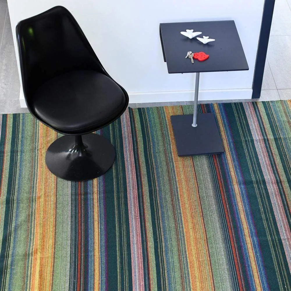 Tapis fin en coton 210x150 - Vert