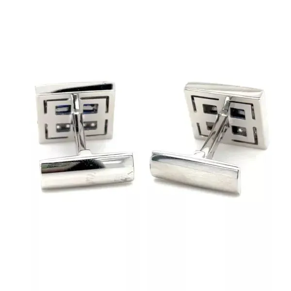 TIMELESS CUFFLINKS WHITE GOLD AND BLUE SAPPHIRES