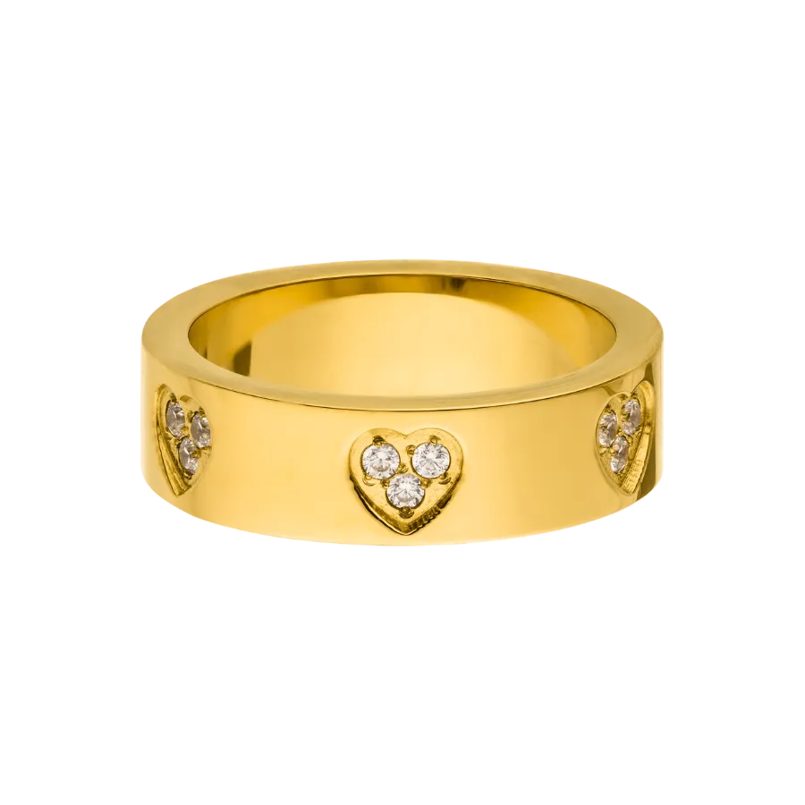 Timeless Pave Heart Ring 18K Vergoldet